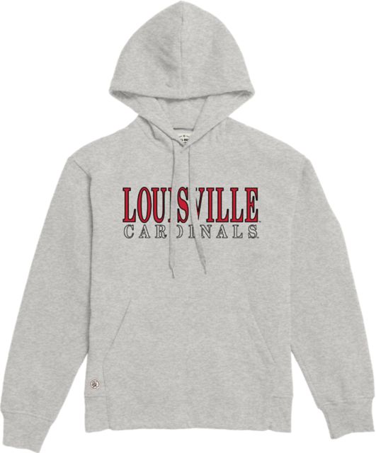 University of Louisville Official Distressed Primary Unisex Adult Pull-Over  Hoodie,Athletic Heather, 3X-Large