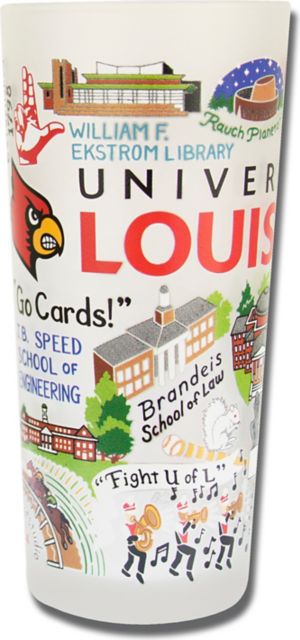 University of Louisville 15 oz. Frosted Glass