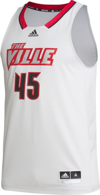 Men's Adidas #45 White Louisville Cardinals Swingman Jersey