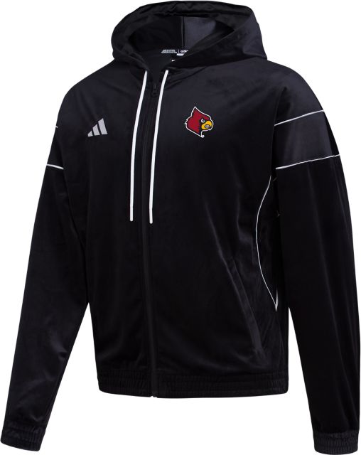 University of Louisville Full Zip Hooded Sweatshirt | Adidas | Black | Medium