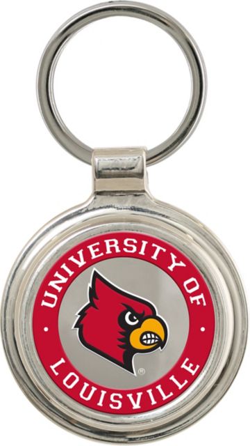 University of Louisville Car Keys ID Holder Lanyard Keychain Detachable  Breakaway Snap Buckle (Red)