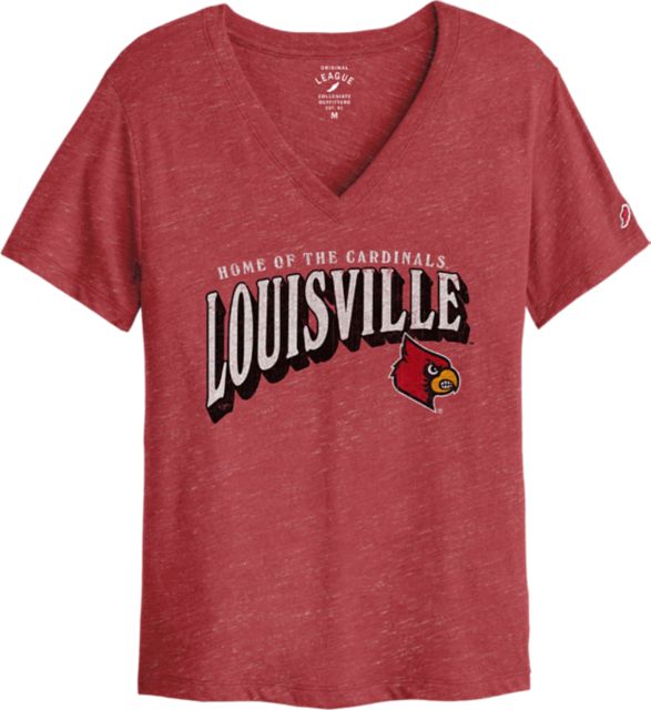 University of Louisville Cardinals Women's Intramural V-Neck T-Shirt | League | True Red Heather | Large