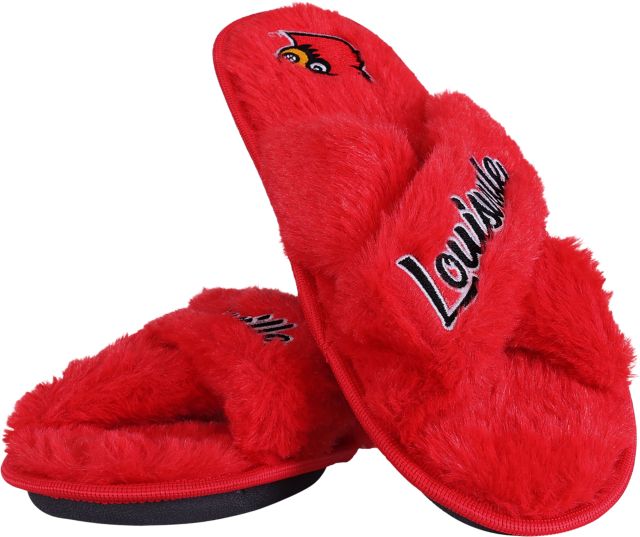 University of Louisville Women's Fur Slippers