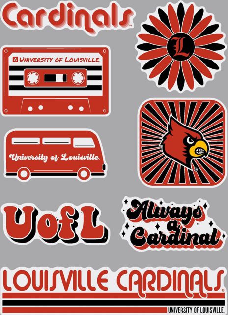 University of Louisville 7.5'' x 7.5'' Sticker Sheet
