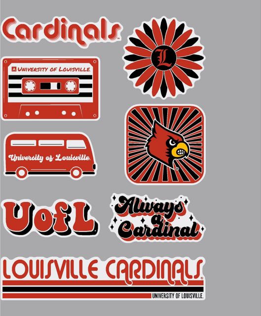 University of Louisville 7.5'' x 7.5'' Sticker Sheet