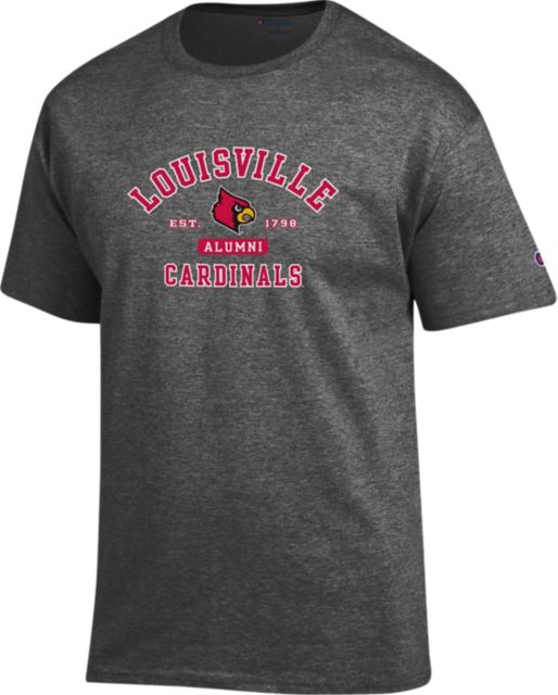 University of Louisville Cardinals Alumni Short Sleeve T-Shirt | Champion Products | Granite Heather | Large