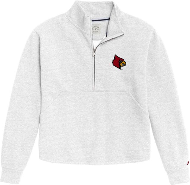 Women's League Collegiate Wear Gray Louisville Cardinals Reverse Fleece Cropped  Pullover Sweatshirt