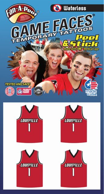 University of Louisville Basketball Jersey Temporary Tattoos