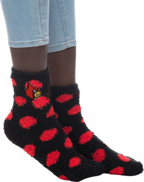University of Louisville Fuzzy Dot Socks