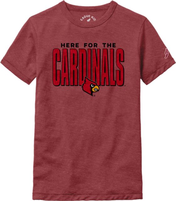 University of Louisville Youth Boy's Cardinals Short Sleeve T-Shirt | League | True Red Heather | Youth XLarge