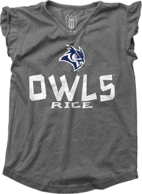 Rice University Owls Toddler Girls Ruffle Short Sleeve T-Shirt