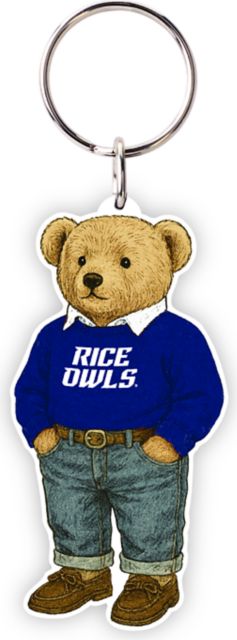 Rice University Teddy Bear Keychain
