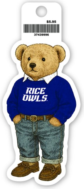Rice University Teddy Bear Vinyl Sticker