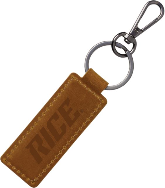 Rice University Leather Keychain