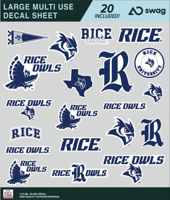 Rice University Large Sticker Sheet