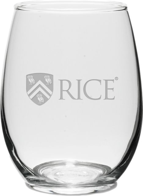 Rice University Owls 15 oz. Stemless Wineglass