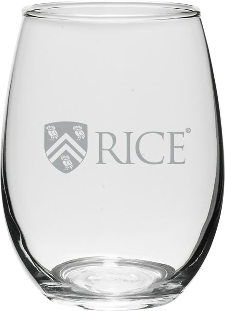 Rice University Owls 15 oz. Stemless Wine Glass