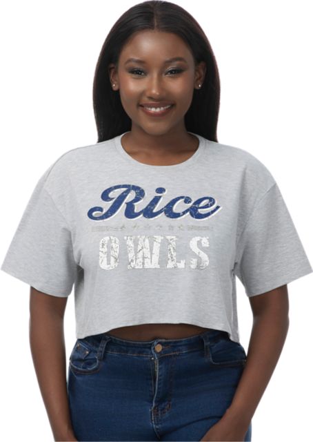 Rice University Owls Women's Boxy Crop Short Sleeve T-Shirt