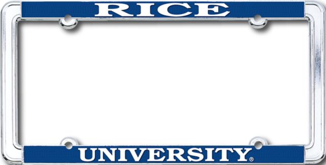 Rice University Thin Rim License Plate Frame
