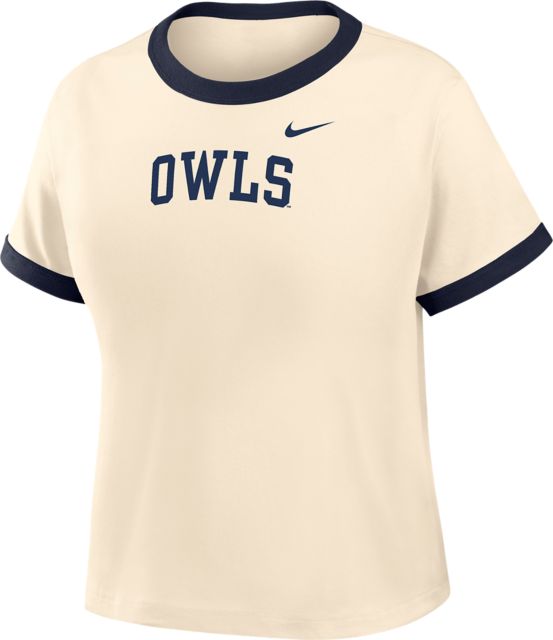 Rice University Owls Women's Crop Ringer Short Sleeve