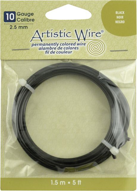 Artistic Wire 10 Gauge Wire, Black, 5-Feet