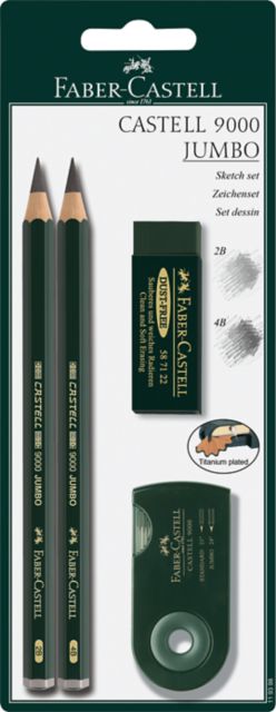 Graphite Pencil Castell 9000 Jumbo Pencils 4-Piece