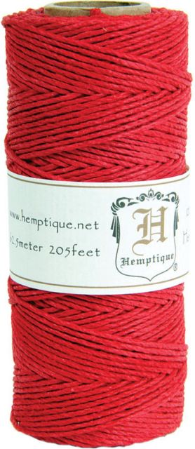 Hemp Cord 10Lb 205 Foot Red