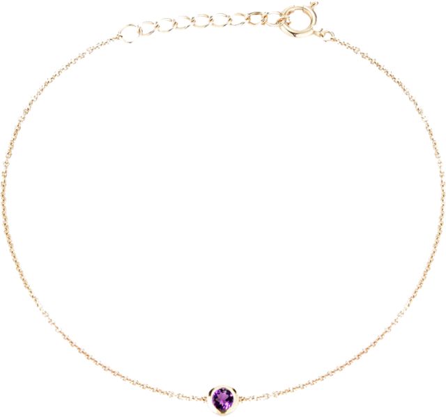 Texas Christian University Amethyst Bracelet - 14k Gold