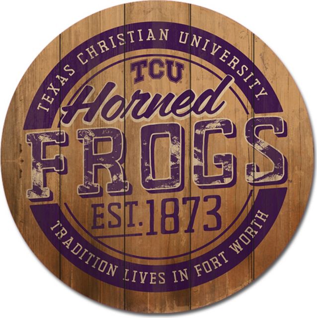 Texas Christian University Barrel Top Wall Mount 26''x26'' - ONLINE ONLY