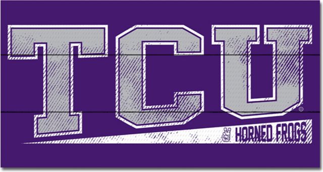 Texas Christian University 11x20 Wood Plank Sign - ONLINE ONLY