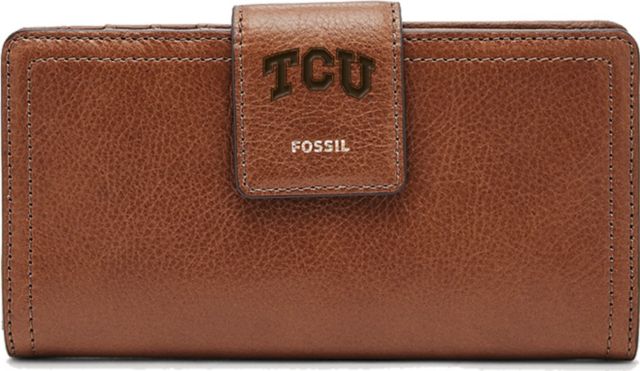 Fossil Leather Logan RFID Tab Clutch - Brown - ONLINE ONLY
