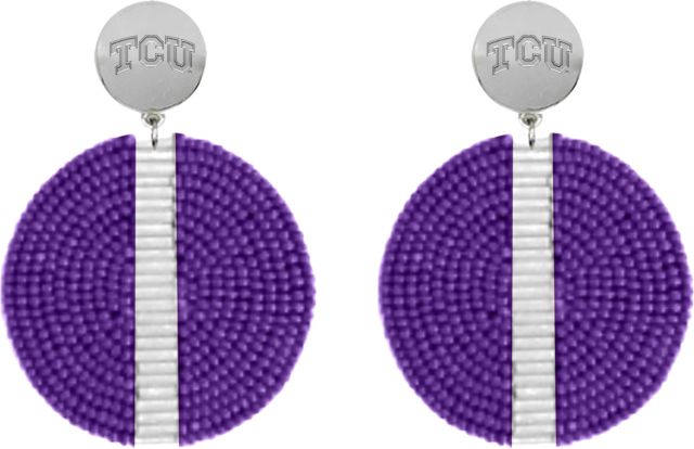 Texas Christian University Greta Bead Disk Earrings