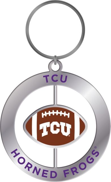 Texas Christian University Football Spinner Keychain