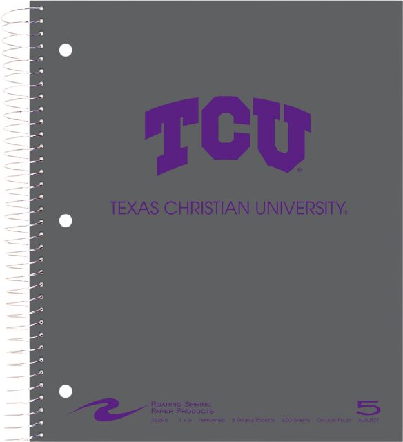 Texas Christian University 5 Subject Notebook 200-Sheet