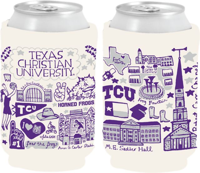 Texas Christian University Julia Gash Can Coozie