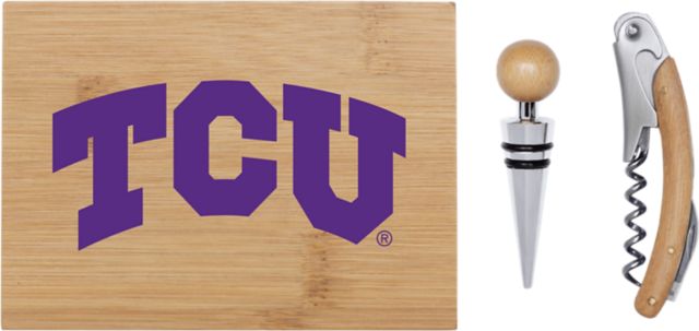 Texas Christian University Bamboo Wine Tool Set
