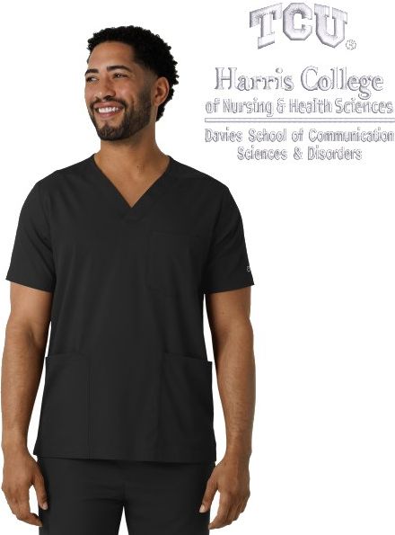 Davies School Men's V-Neck 2 Pocket Scrub Top 2XL-3XL