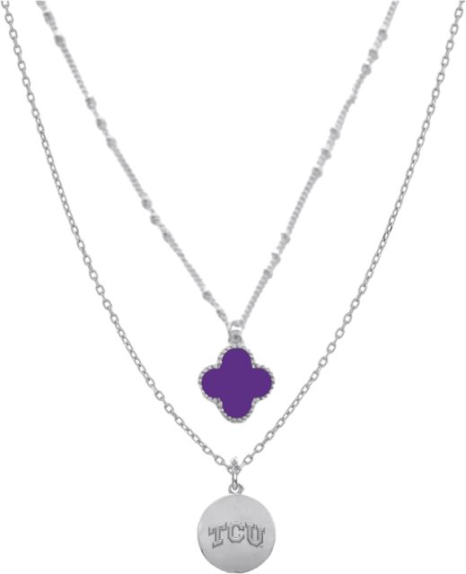 Texas Christian University Clover Necklace