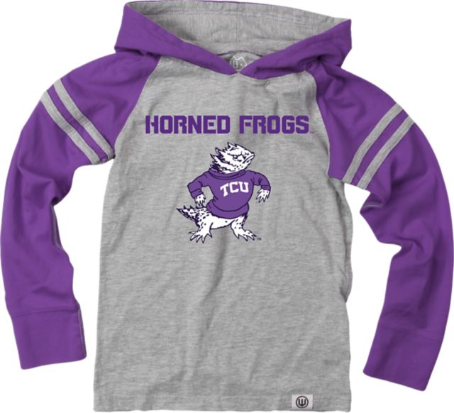 Texas Christian University Horned Frogs Toddler Boys Raglan Hooded Long Sleeve Shirt