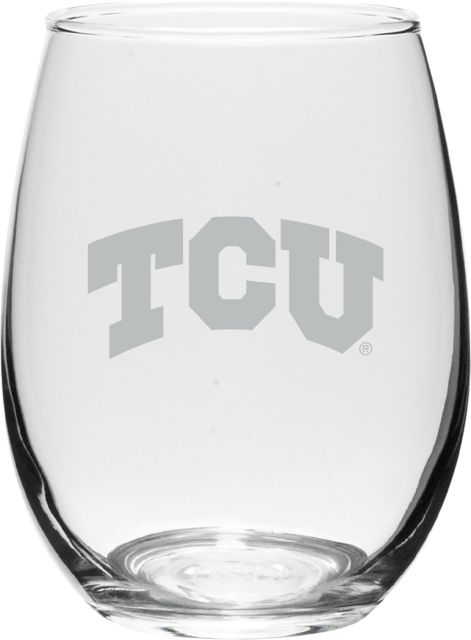 Texas Christian University 15 oz. Stemless Wine Glass