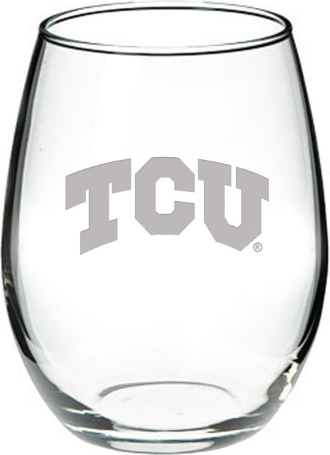 Texas Christian University 21 oz. Stemless Wine Glass