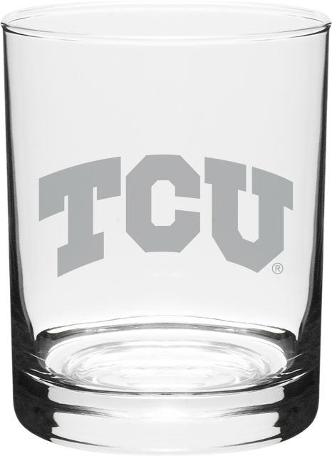 Texas Christian University 14 oz. Double Old Fashioned Glass