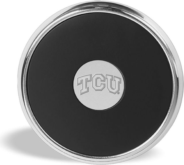 Texas Christian University Leather Inlay Coaster