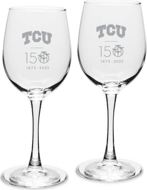 TCU 150 Years - Set of 2 - 12 oz Wine Glass - ONLINE ONLY