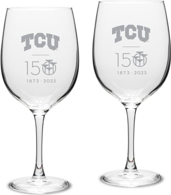 TCU 150 Years - Set of 2 - 19 oz Wine Glass - ONLINE ONLY