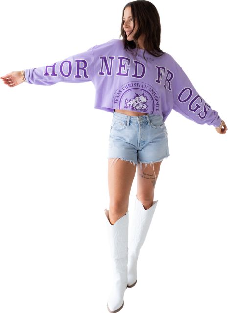 Texas Christian University Women's Cropped Long Sleeve T-Shirt