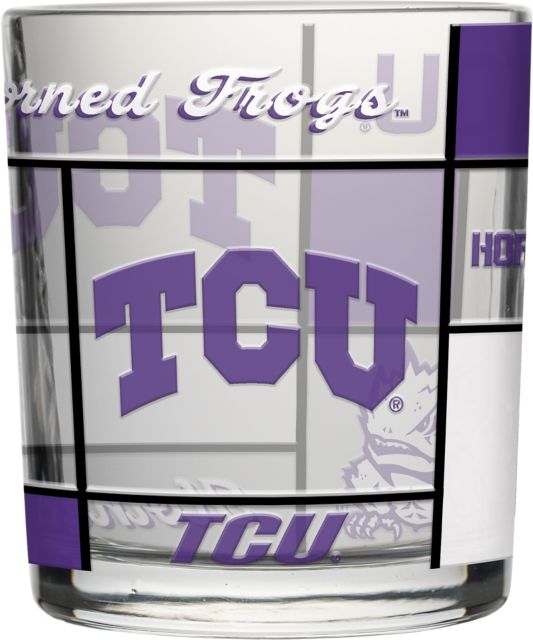 Texas Christian University 12oz Quilted Stained Rocks Glass