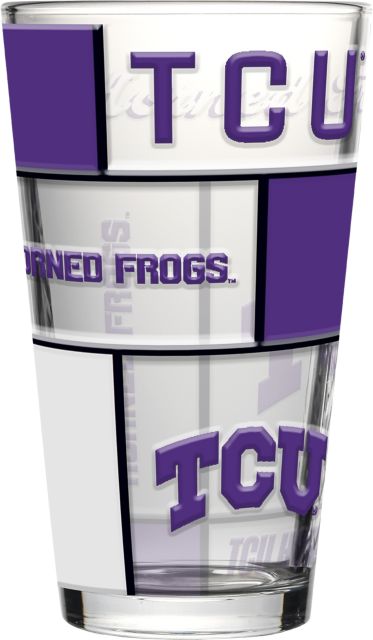 Texas Christian University 16oz Quilted Stained Pint Glass