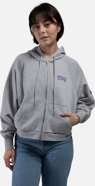 Texas Christian University Women's Raglan Zipped Hood: Texas