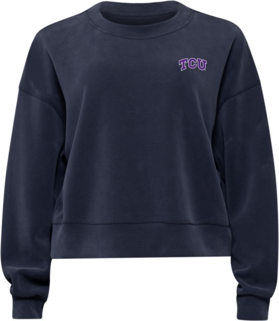 Texas Christian University Women's Oversized Cropped Crewneck Sweatshirt